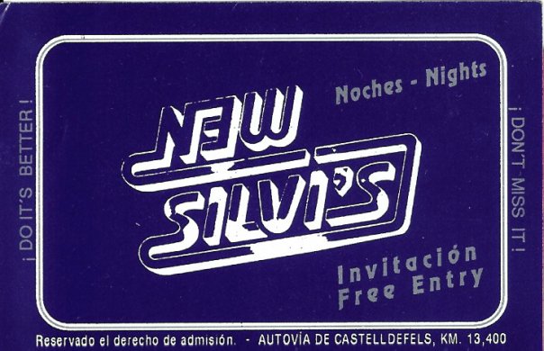 Flyer d'entrada lliure per les nits a la discoteca New Silvi's de Gav Mar